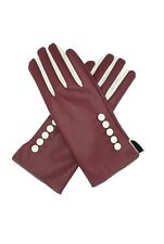 New Buttons Gloves Women Lady Soft Leather Faux Fur One Size Gloves Driving UK