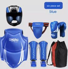 boxing sparring kit - 6 in 1 set - blue -small (size 120cm - 150cm)