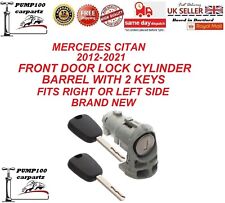 FOR MERCEDES CITAN FRONT DOOR LOCK BARREL 2012-2021 CYLINDER & 2 KEYS RIGHT=LEFT