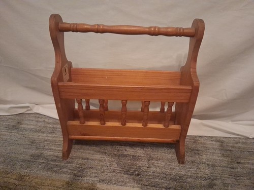 Vintage wooden magazine rack - magazine,
