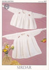 SIRDAR New Knitting Pattern 3657 Baby's Matinee Coat & Dress 16-20" DK