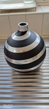 Blk & Silver Contemporary Chrome Vase Display