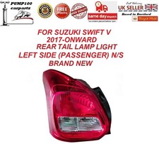 REAR LIGHT FOR SUZKI SWIFT  2017- ON TAIL LAMP LEFT PASSENGER NEAR SIDE N/S