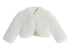 Ivory Faux Fur Capes Flower