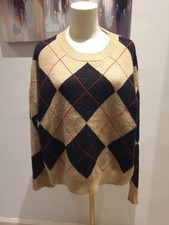Ladies Camel Black Argyle