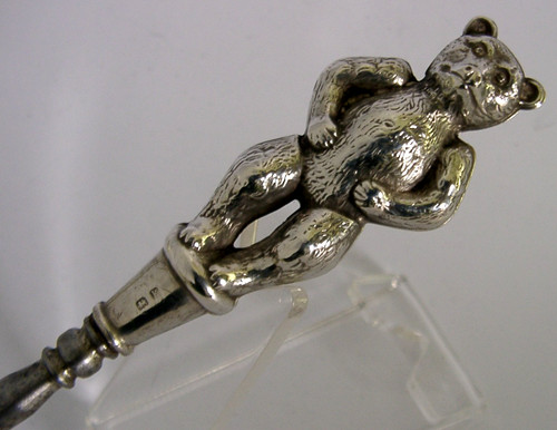 Large sterling silver teddy - silver,