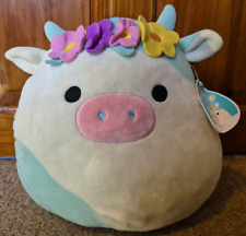 Squishmallows 12" Flower Crown Belana the Cow Soft Cute Plush Toy WITH Tags