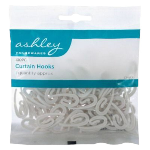 Curtain hooks 100 pieces white - 100,