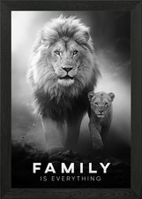 Lion Quote Motivation Framed