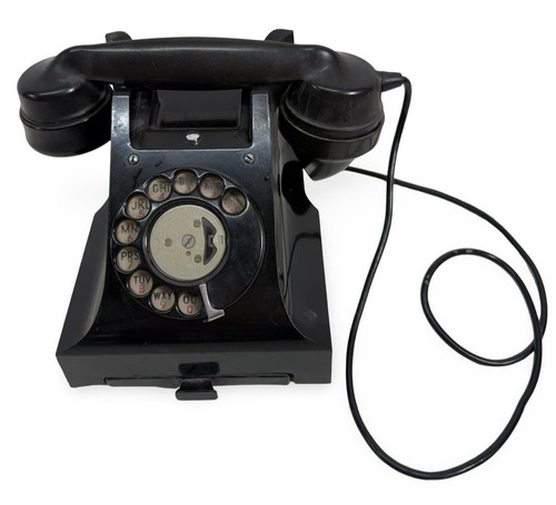 Antique black bakelite rotary - antique,