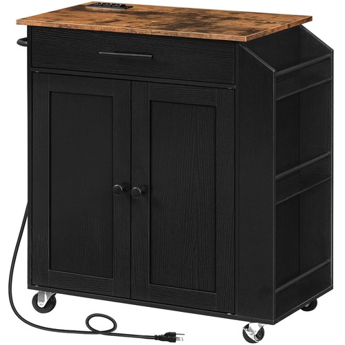 Rustic brown kitchen island - kitchen,