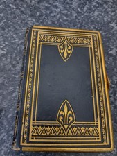 Blue Leather Gold Leaf Old