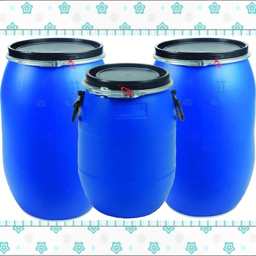Blue plastic open top keg - blue,