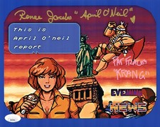 PAT FRALEY & RENAE JACOBS Signed TMNT APRIL & KRAANG 8x10 Photo JSA COA