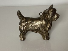 Vintage Metal Scottish Highland Terrier Dog (heavy) charm, marked Foreign #Q49