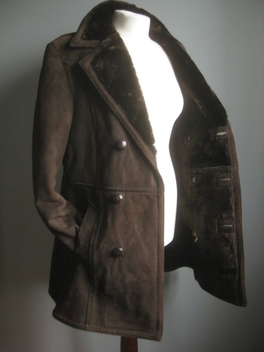 Vintage real leather coat - vintage, 38