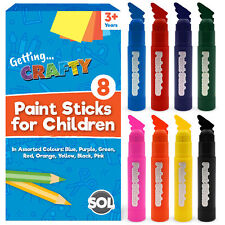 8-24PK Paint Sticks for Kids Children Assorted Colours Painting Arts Crafts Set