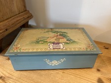 Vintage Hinged Sharps Assorted Selection Sweet Tin With Lady 21.5cm x 13.7cm 