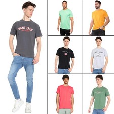 Gant Mens T Shirts Casual Crew Neck Tee Short Sleeve Cotton Top UK Size S-3XL