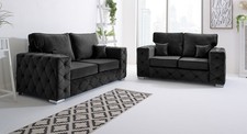 Sikara Plush Velvet FullBack Sofa – 3+2 Seater | Armchair | Footstool Options
