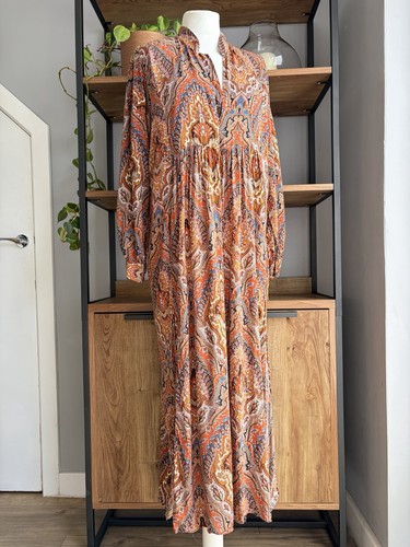 Zara kaftan dress l brown - -,