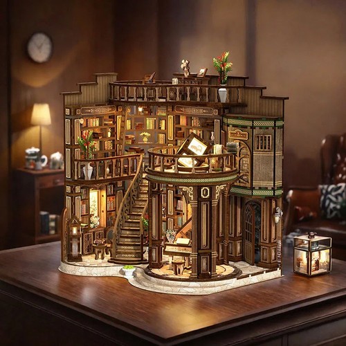 Wooden book nook - 3d,
