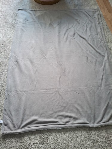 Lovely soft grey white throw - &,