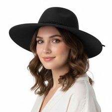 Ladies Wool Wide Brim Sun Hat