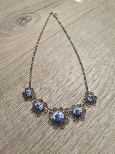 Delft necklace filigree - delft, necklace,