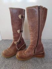 Destroy Zip up Tan Leather Wedge Boots  Size UK3.5 (EU 36)