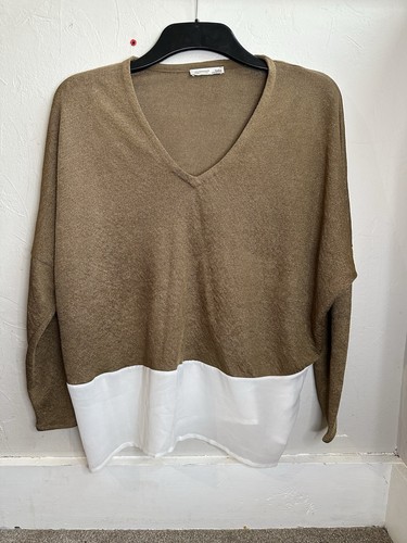 Zara camel neck layered - zara, v-neck