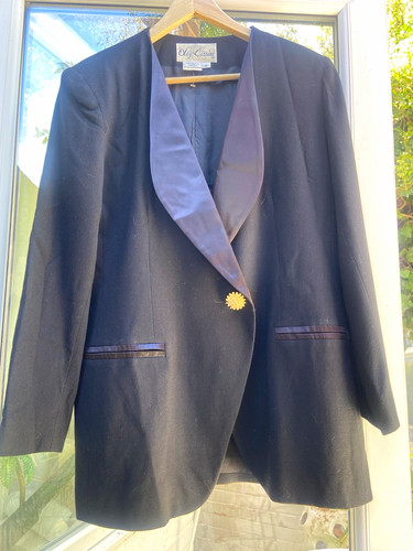 Oleg cassini black wool tuxedo - black,