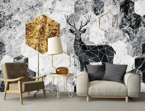Grey graphic deer - grey,