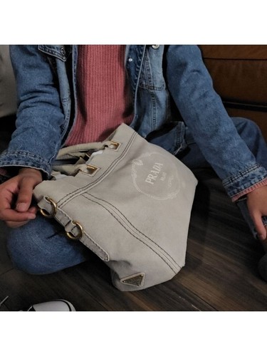Prada canapa logo denim canvas - prada,