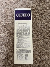 Vintage Cluedo Instructions
