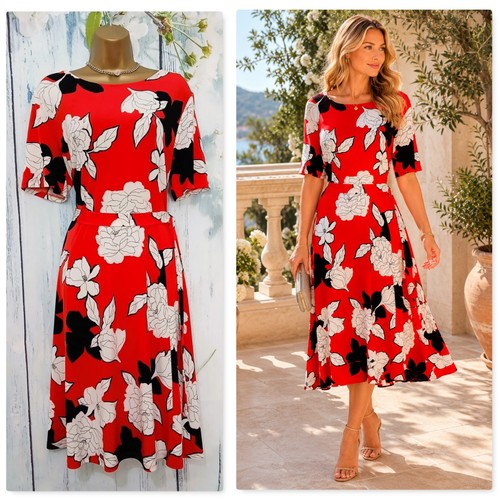 Debenhams red floral dress - debenhams,