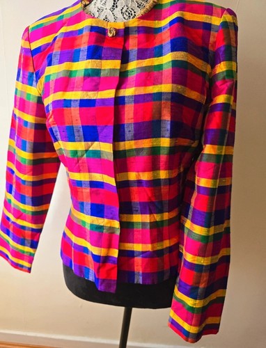 Pure silk gingham jacket size