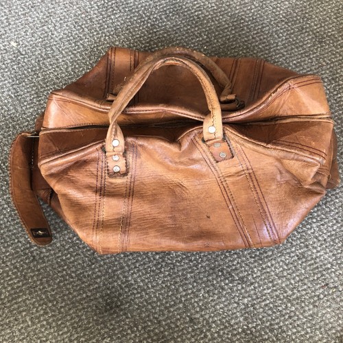 Vintage leather bag - vintage, holdall
