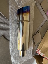 HKS Style Slash Cut 3.5" Polished Stainless Steel Exhaust 2.5" Inlet