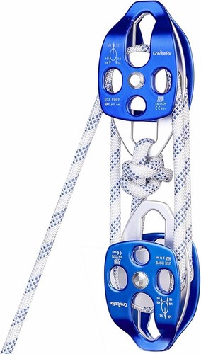 Double block and tackle pulley - double,