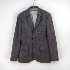 Jack Wills Tweed Sports Jacket Mens 36 Brown Plum Mallalieus Wool Hacking Blazer