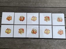 1960s/70s Vintage Fruit Kitchen Wall Tiles x 10 Ceramic Tiles