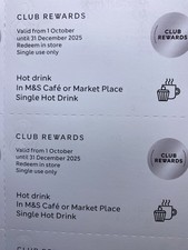 M & S Drinks Vouchers.Pack Of