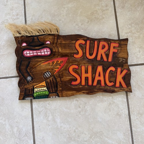 Surf shack hand carved wood - surf,