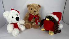 Trio of Cuddly Soft Toys Winter Christmas Festive Season Stocking Filler