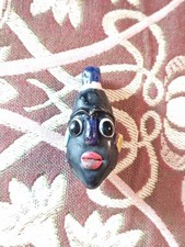 Antique-Style Phoenician Mosaic Glass Face Bead • 5cm • 20.15g • Roman Style