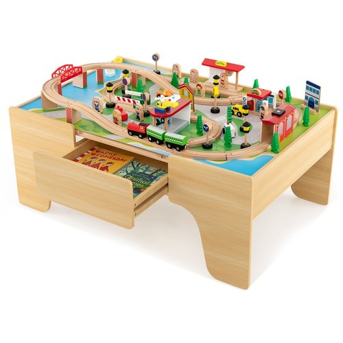 Piece wooden train set - 84, with