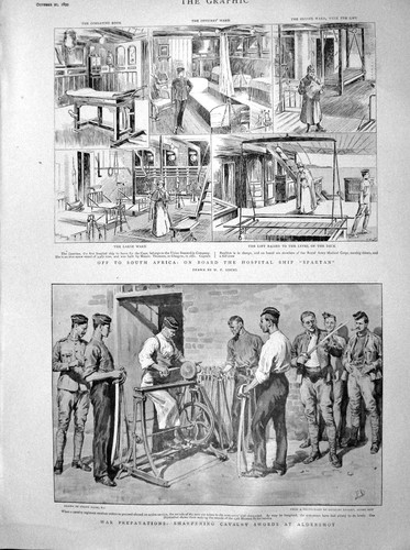 Old antique print 1899 south - old,