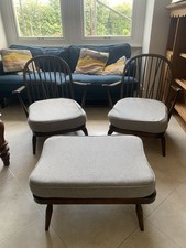 Vintage Ercol: 1 Windsor 203 chair and 1 Windsor 341 footstool 