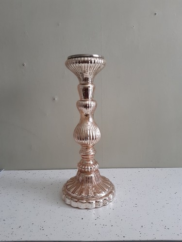 Tall candle holder - tall, rose